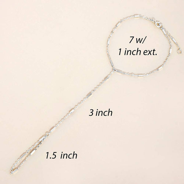 Gold Dipped Hand Chain Bracelet: Rhodium - Lulu Bella Boutique