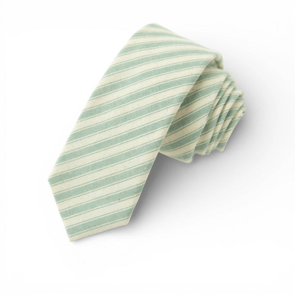 Pistachio Stripe - Men's Tie: Mens Modern - 2.5" wide x 58" long