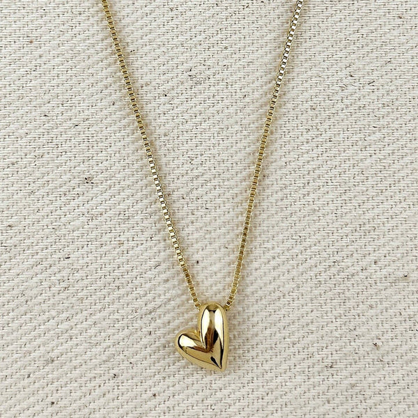 18k Gold Filled Uneven Heart Necklace - Lulu Bella Boutique