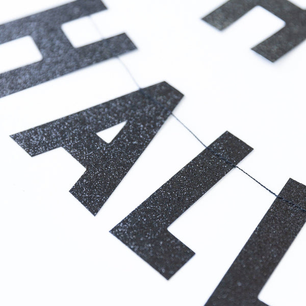 HNT803 - Happy Halloween Black Glitter Banner - Lulu Bella Boutique