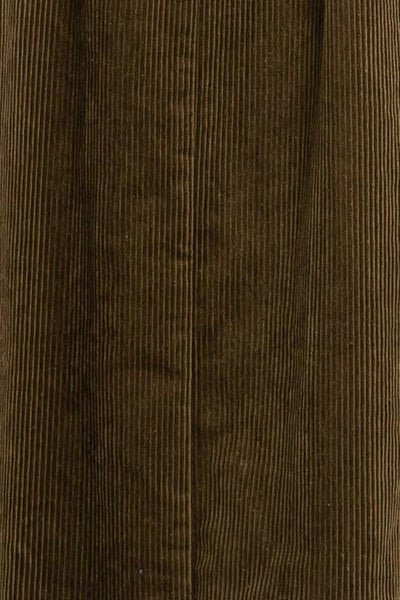 SOLID CORDUROY MIDI SKIRT W/ PLEATED DETAILS: OLIVE