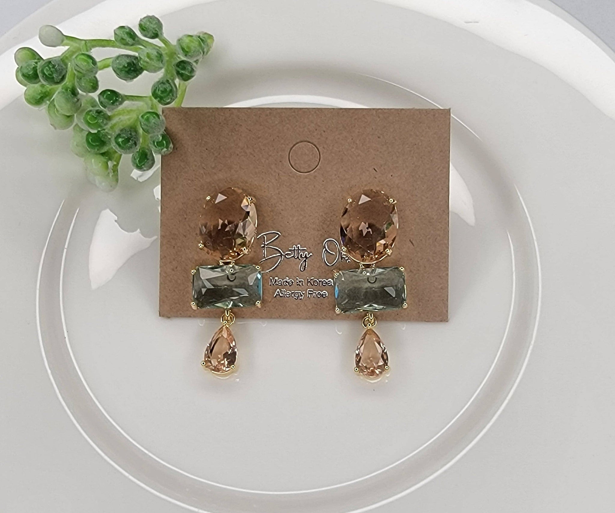 Handmade Semi-precious Stone Dangle Earrings