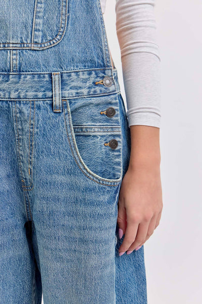 Mid Waisted Barrel Overall [WV89597BR-M1]: S - Lulu Bella Boutique