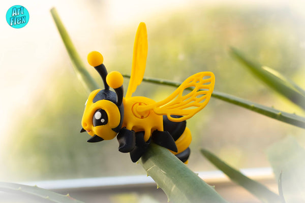 Bee and Queen Bee 3D Printed Articulated Fidget Toy: Worker Bee / Medium - 6" - Lulu Bella Boutique