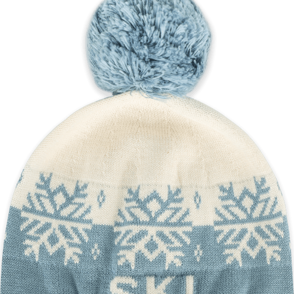 Ski Day Knit Baby Beanie Hat (Organic Cotton): Mineral Blue / One Size