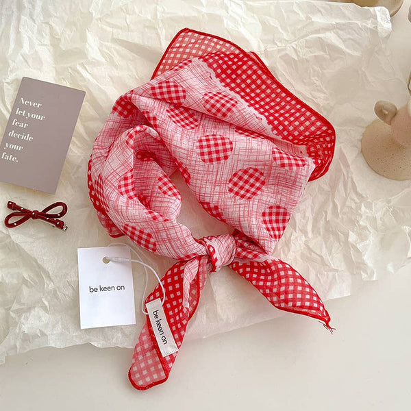 Red Passion Floral Bandana Square scarf - Lulu Bella Boutique