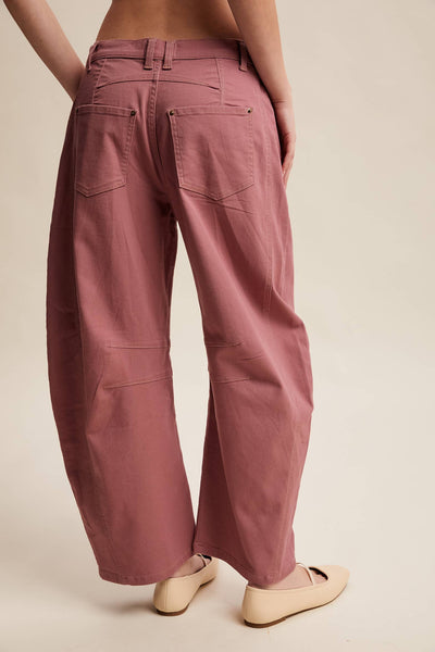 Utility Barrel Pants LP0270: Berry / Contemporary / S - Lulu Bella Boutique