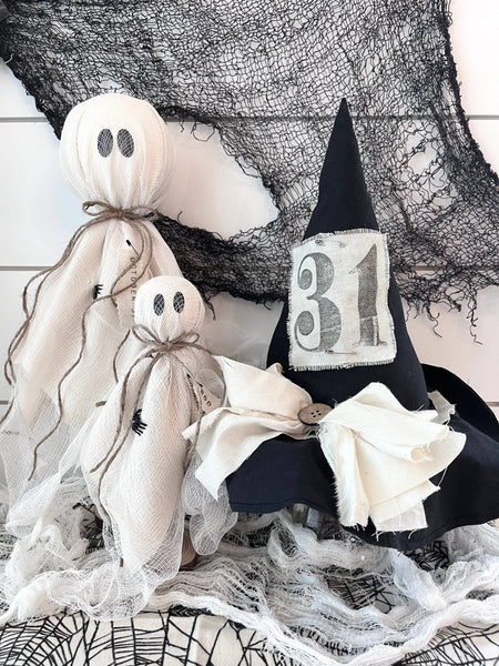 Primitive Witch Hat Black, Handmade Halloween Home Decor - Lulu Bella Boutique
