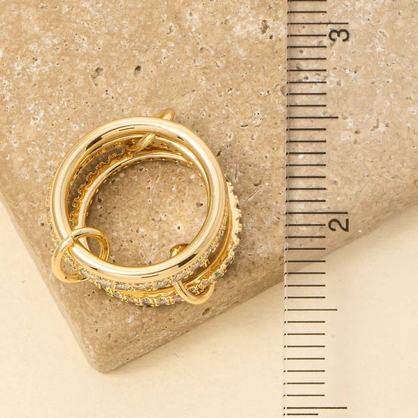 Gold Dipped Cz Pave Linked Band Rings