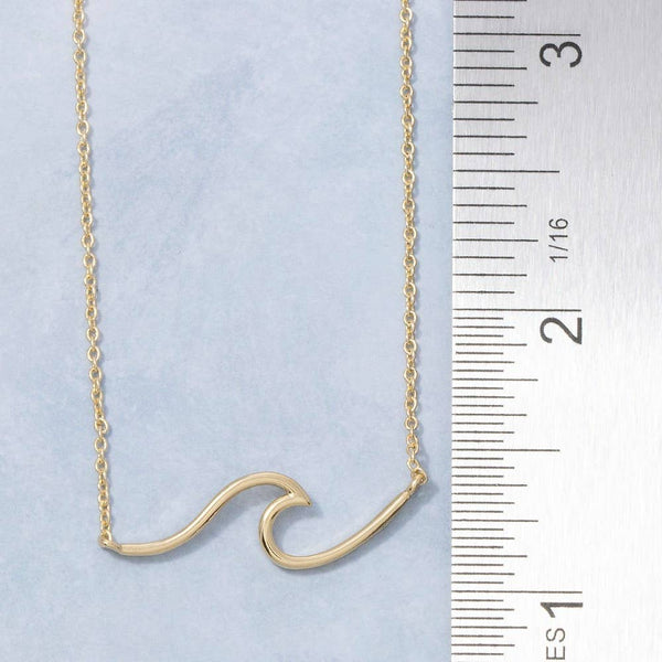 Dainty Wave Pendant Necklace: G - Lulu Bella Boutique