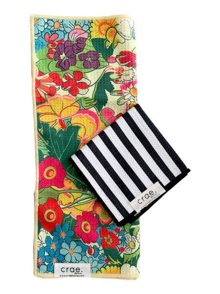 Camellia/Betsy: Double Sided-Hand Towel Washcloth Set - Lulu Bella Boutique