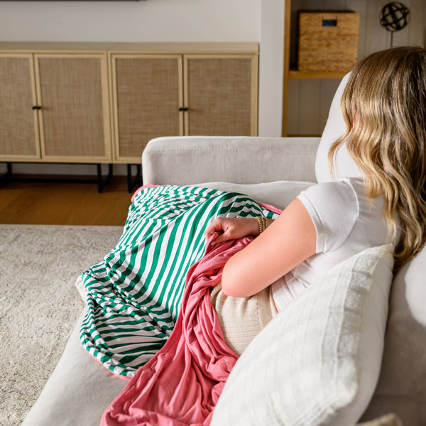 Pink Melon Hug Blanket, Swaddle Blanket, Summer Essential : Adult - Lulu Bella Boutique