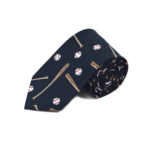 Baseball Black Novelty Tie