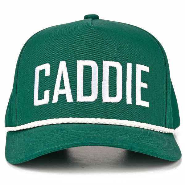 C.C CADDIE Letter with Rope on Two Tone Trucker Hat: Dark Green/White - Lulu Bella Boutique