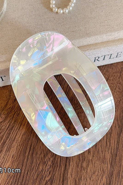 Jumbo Lay Flat Oval Hair Claw Clips Secure Styling | 40H1040: OFF WHITE - Lulu Bella Boutique