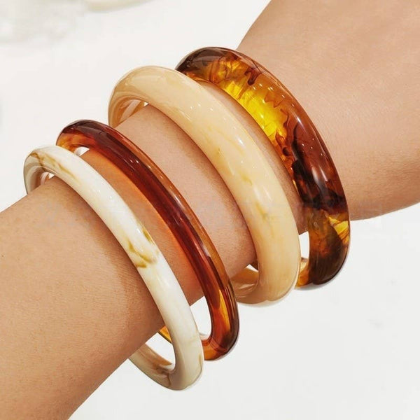 Marbled Resin Bangle Set | 40B5231: SET - Lulu Bella Boutique