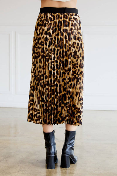 Animal Print Pleated Midi Skirt - Lulu Bella Boutique