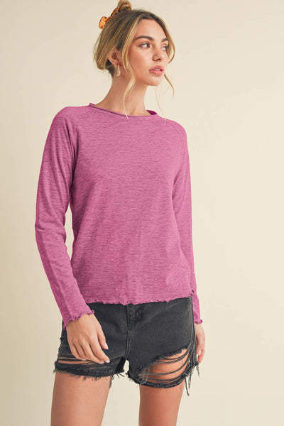 8288DN Gwen Baby Long Sleeve Top 3: Berry / Contemporary / S - Lulu Bella Boutique