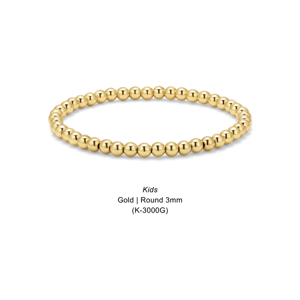 Kids Fashion Fortunes | Sweet Little Shimmers & Shines: Kids Gold | Round 3mm (K-3000G) - Lulu Bella Boutique