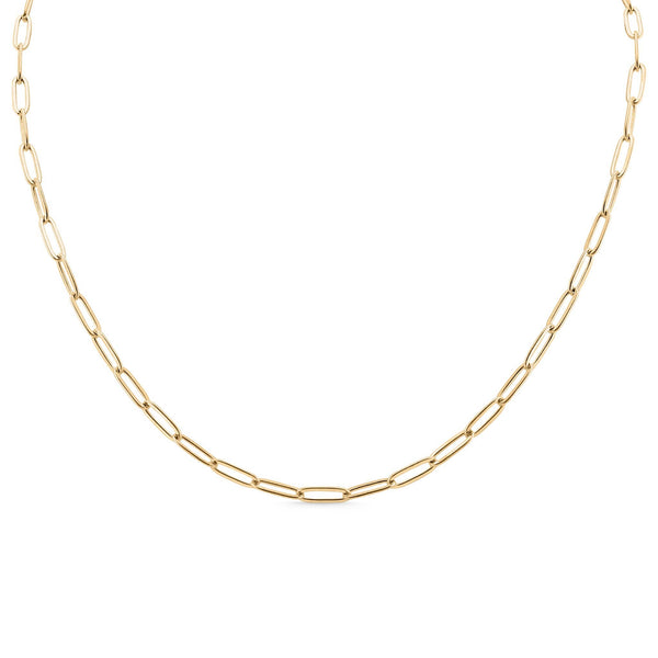 18K Gold Paperclip Chain Necklace: 6.5mm / 16+02"