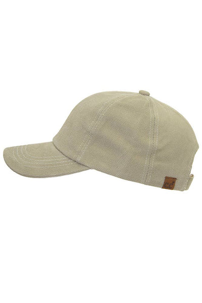 C.C Brushed Twill Baseball Cap: Gray