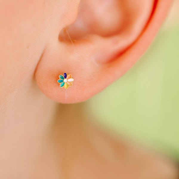 Rainbow Tiny Daisies Earrings