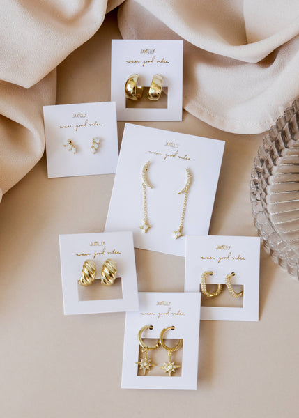 Gold Hoop - Wide - Gold Earrings - Lulu Bella Boutique