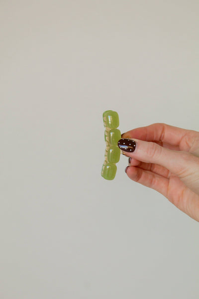 4 Stone Claw Clip: Cream Marble