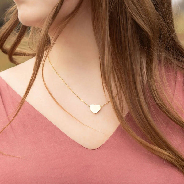 14K Gold Filled PLUS™ Blank Heart Necklace: Gold