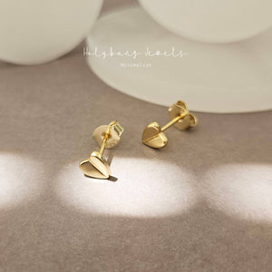 HEART STUD EARRINGS - E-S4110: Gold