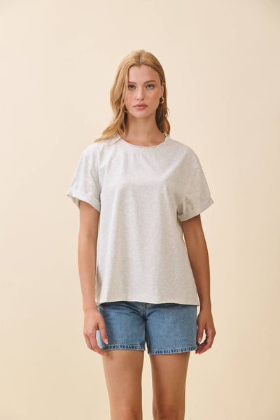 8314DN Mali Baby Tee Short Sleeve Top 1: White / Contemporary / S - Lulu Bella Boutique