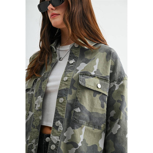 CAMOUFLAGE SHACKET: FUSCOUS GRAY