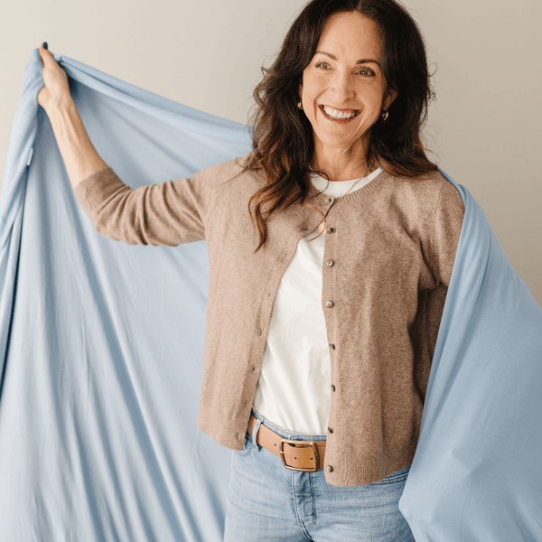 Chambray Swaddle Blanket: Adult - Lulu Bella Boutique