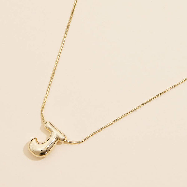 18K Gold Dipped Assorted Letters Bubble Monogram Necklaces: Gd - Lulu Bella Boutique