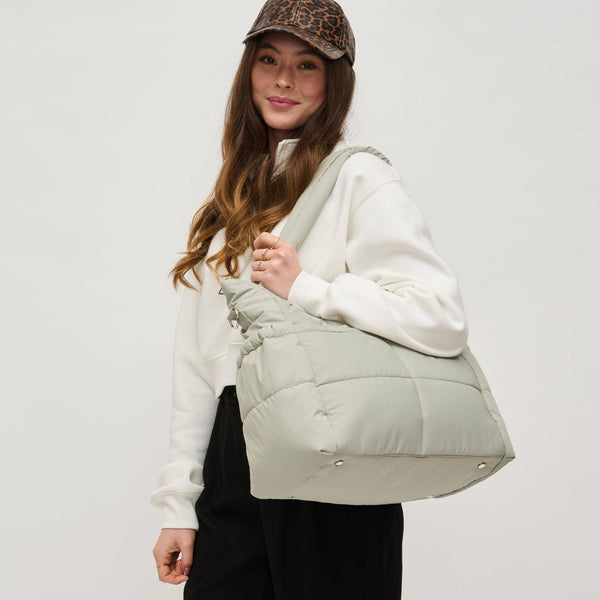 Jetsetter Multi Compartment Travel Tote: Sage Grey - Lulu Bella Boutique