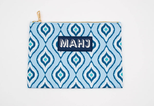 Premium Mahjong Card & Accessory Bag: Stripes- Purple & Green Card & Accessory Bag