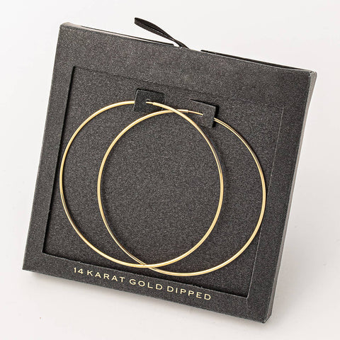 Secret Box Secret Box Skinny 60Mm Hoop Earrings: GD