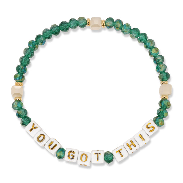Kids Colorful Words Beaded Stretch Bracelets: Sisters - Midnight Blue - Lulu Bella Boutique