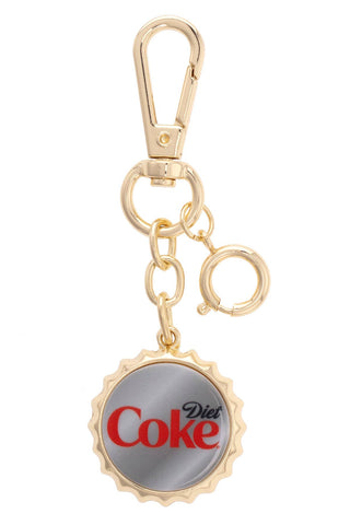 Diet Coke Bottle Cap Bag Charm in Grey - Lulu Bella Boutique