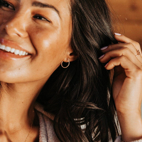 Live In Hoop Earrings: Gold Filled / 12mm