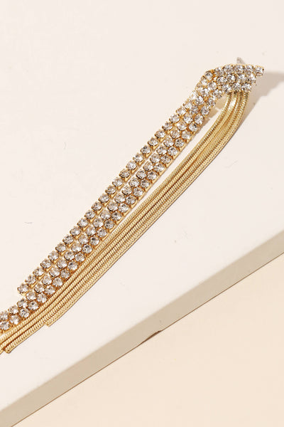 Rhinestone Rope Chain Fringe Earrings: G