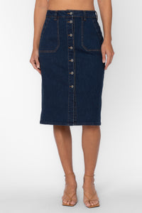 Moira Button Down Denim Skirt