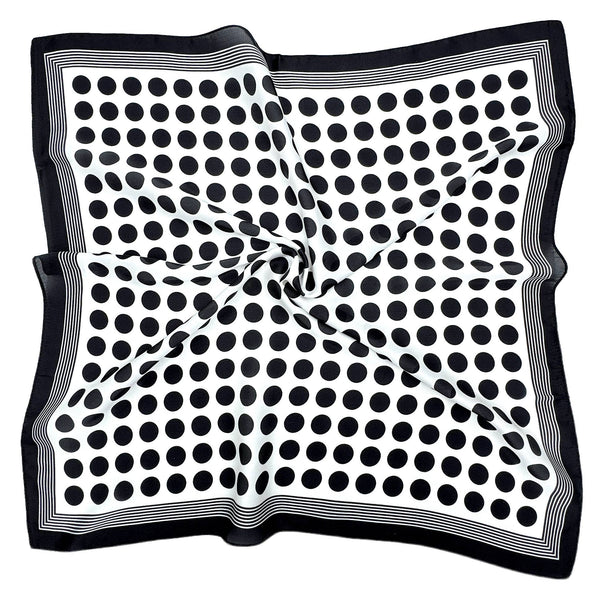 POLKA DOT SQUARE SCARF, WLQS 121: WHT - Lulu Bella Boutique