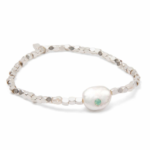 Pearl Affirmation Bracelet - Courage/Silver - Lulu Bella Boutique