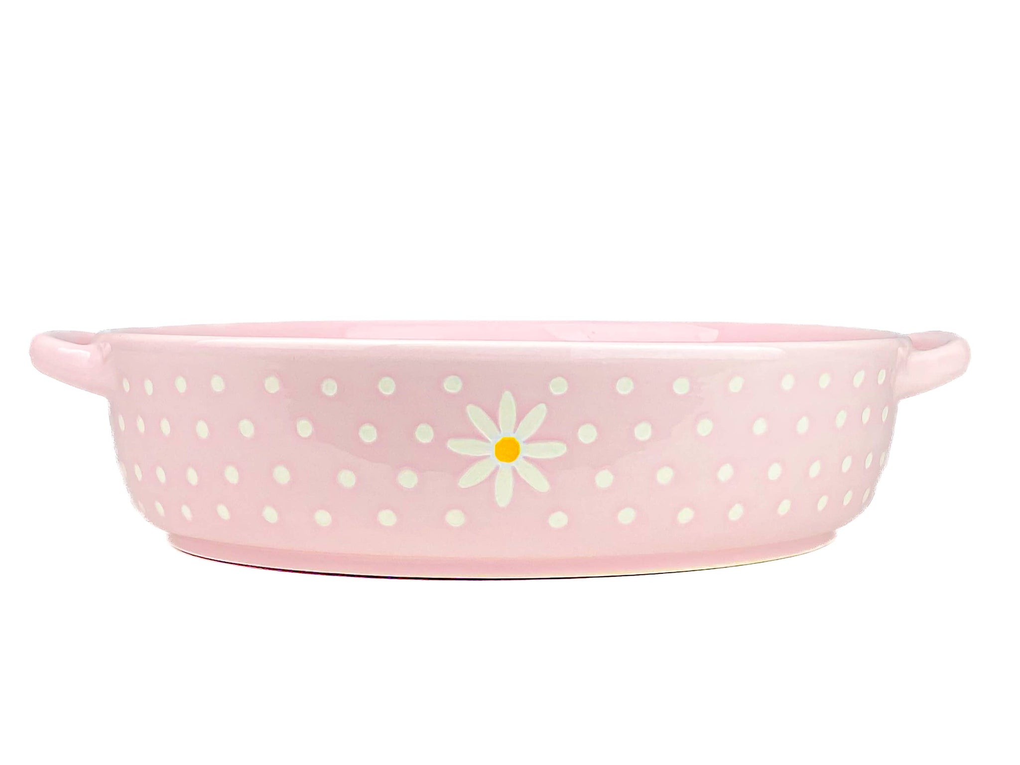 Daisy Polka Dot Round Baker, Pink - Lulu Bella Boutique