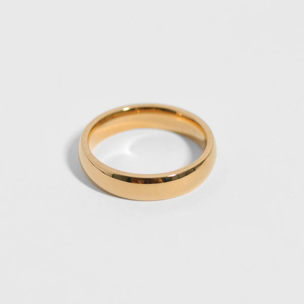 Stainless Steel Blank Gold Ring: 8 / 4mm