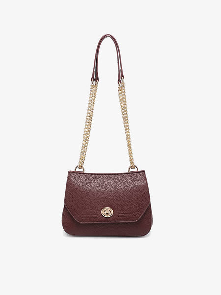 M2767 Lottie Twist Lock Crossbody Bag w/ Chain Strap: Hunter Green - Lulu Bella Boutique
