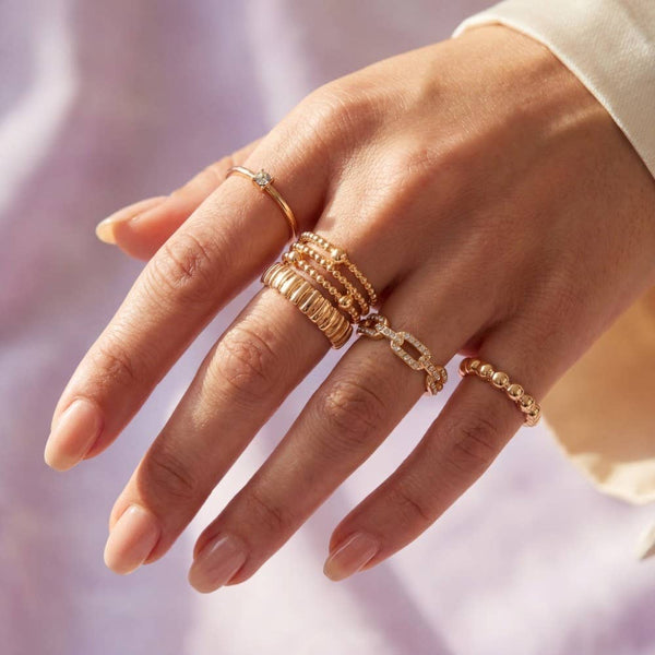 5-Piece Mixed Style Stackable Ring Set