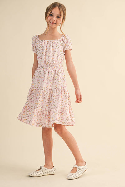 TWEEN KIDS GIRLS PEASANT PUFF SLV SMOCKED WAIST (7-12) : 7 - Lulu Bella Boutique