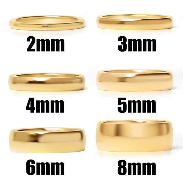 Stainless Steel Blank Gold Ring: 8 / 4mm